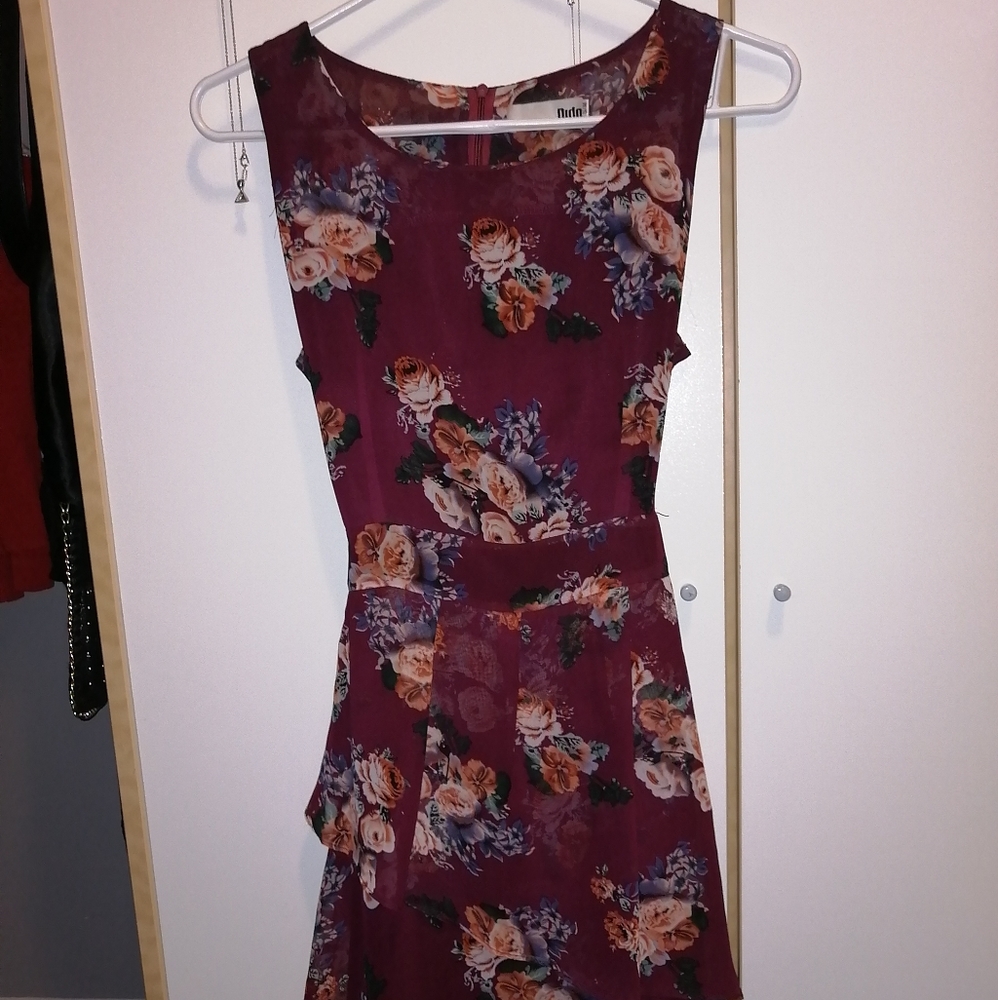 Red floral dress S/M - Picture 10 of 11